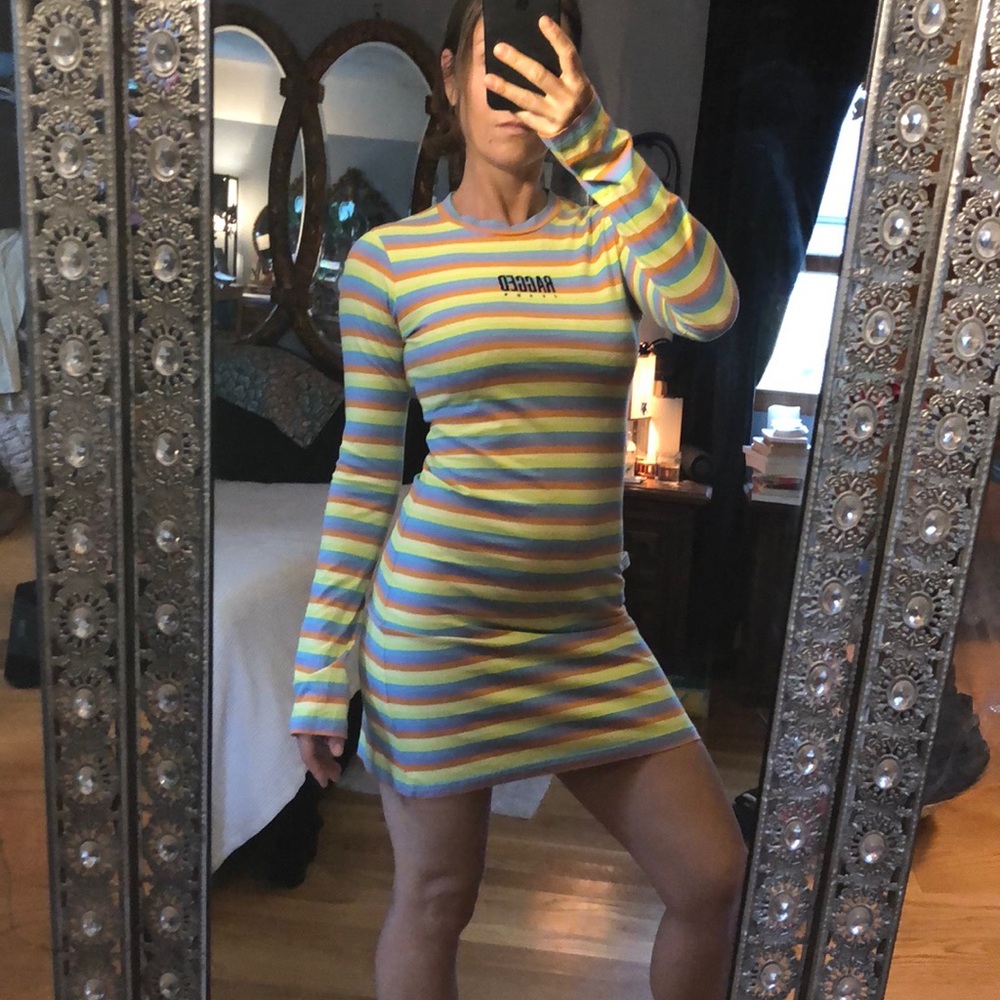 The Ragged Priest striped long sleeve cotton dress, size S